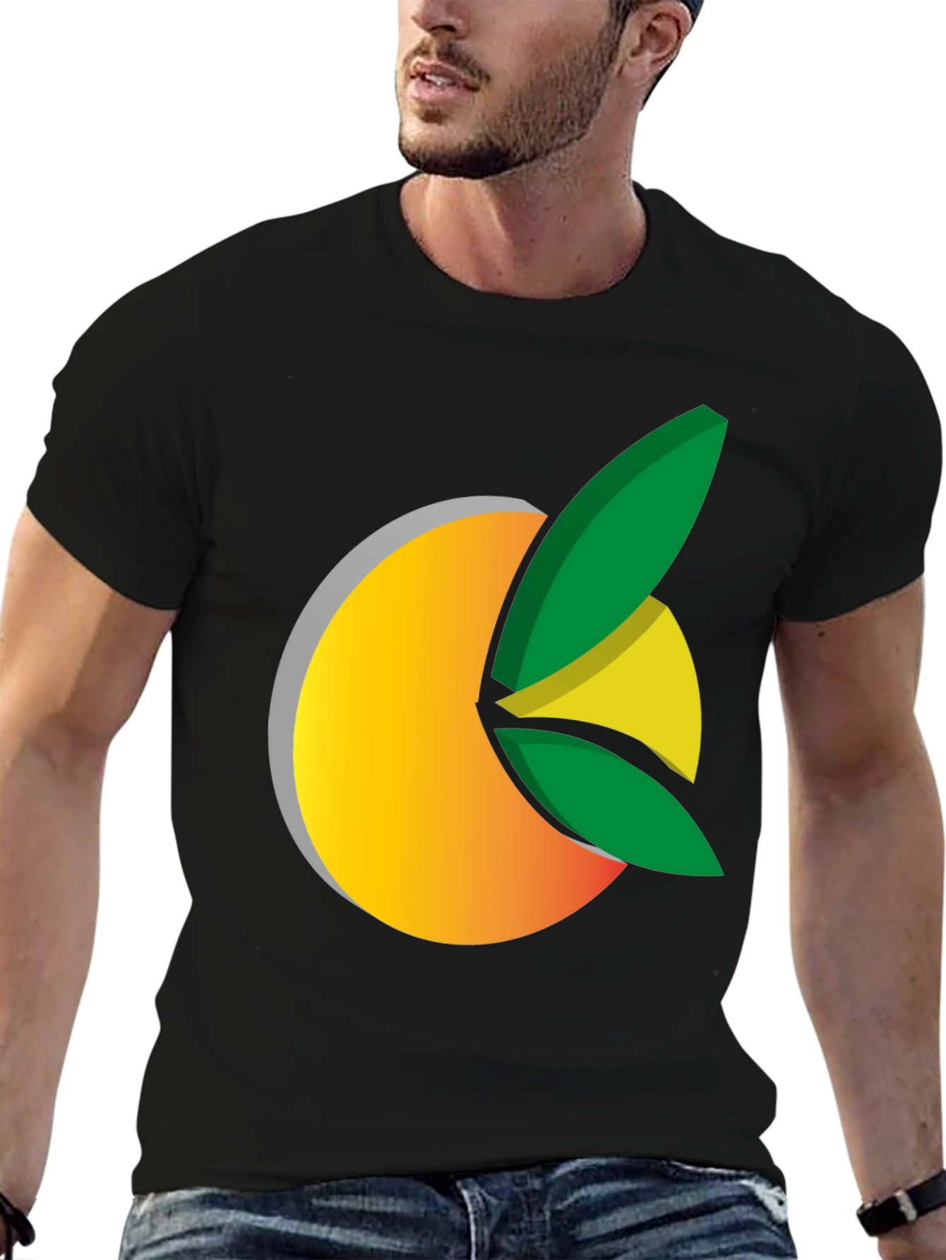 Citrus Graphic Black Tee - Fresh Design