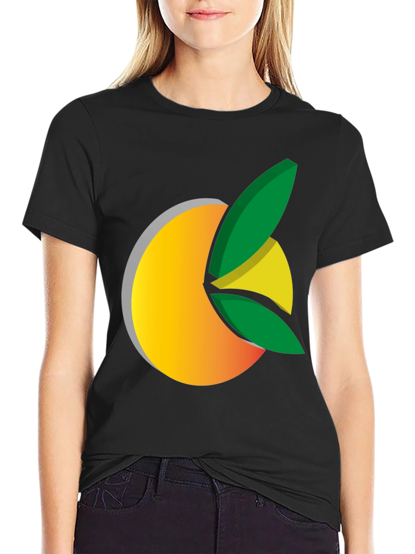 Citrus Graphic Black Tee - Fresh Design