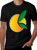 Citrus Graphic Black Tee - Fresh Design