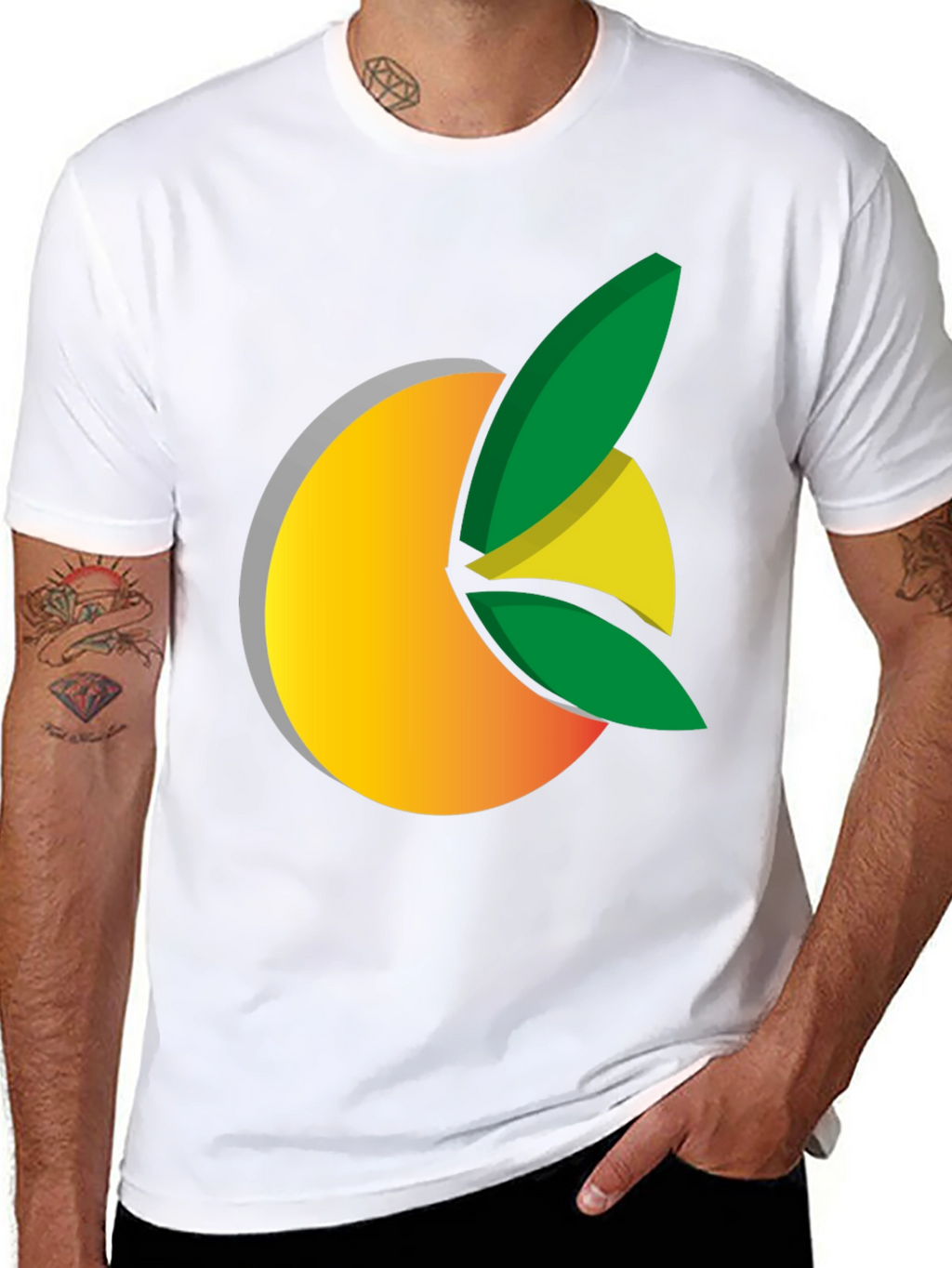Citrus Graphic Black Tee - Fresh Design