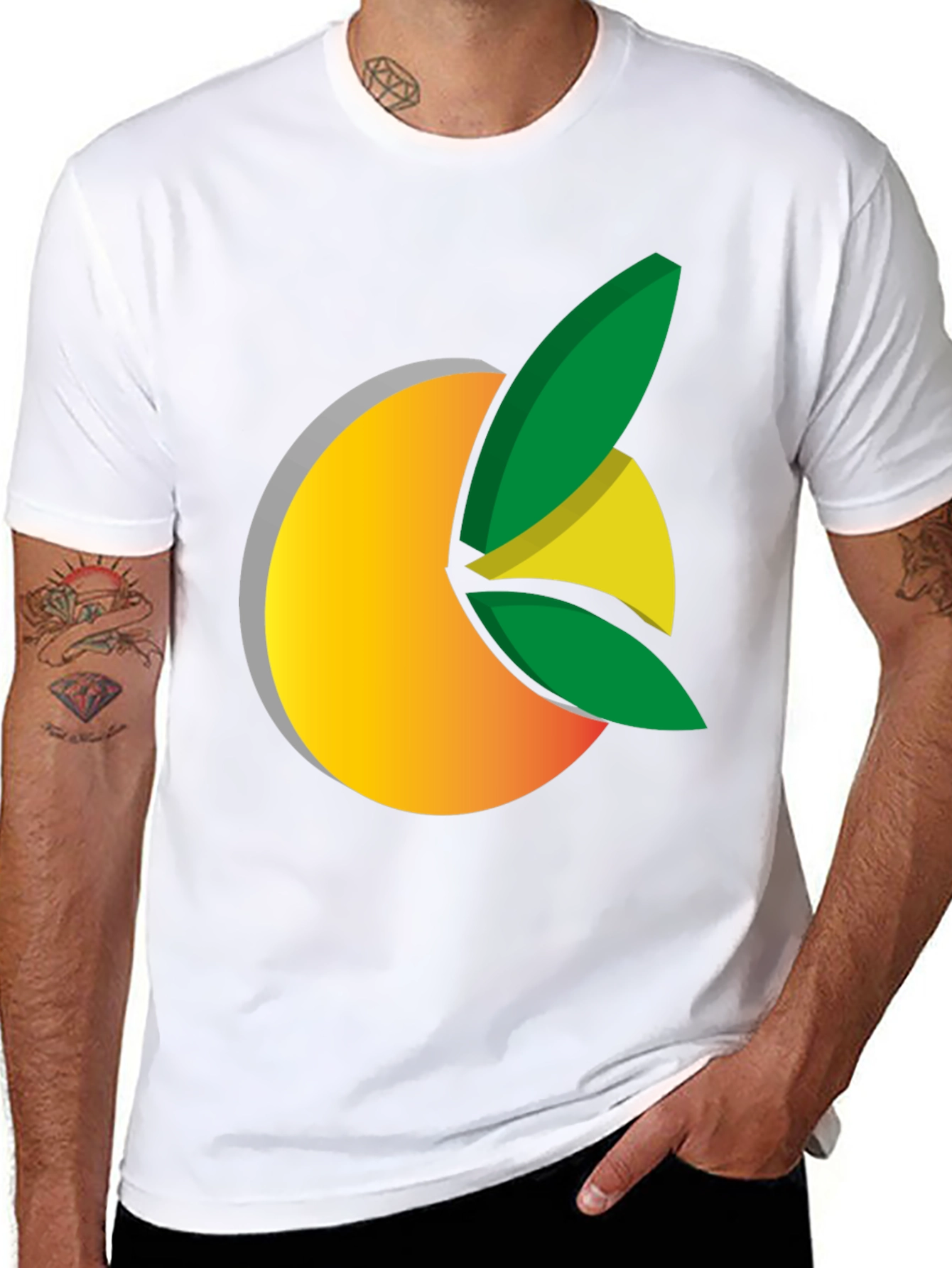 Citrus Graphic Black Tee - Fresh Design