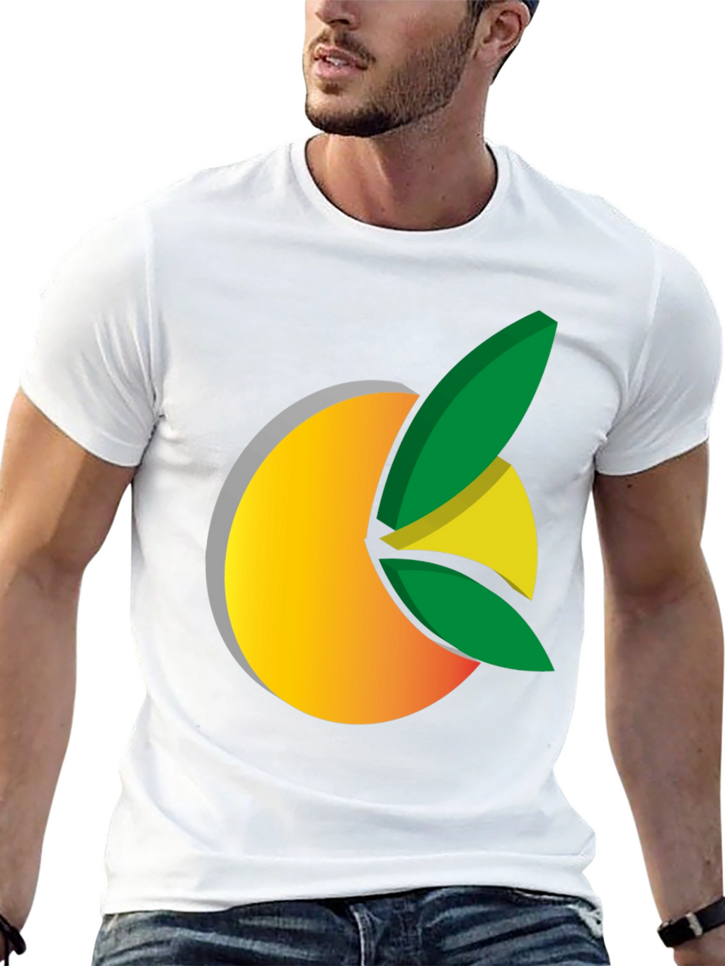 Citrus Graphic Black Tee - Fresh Design