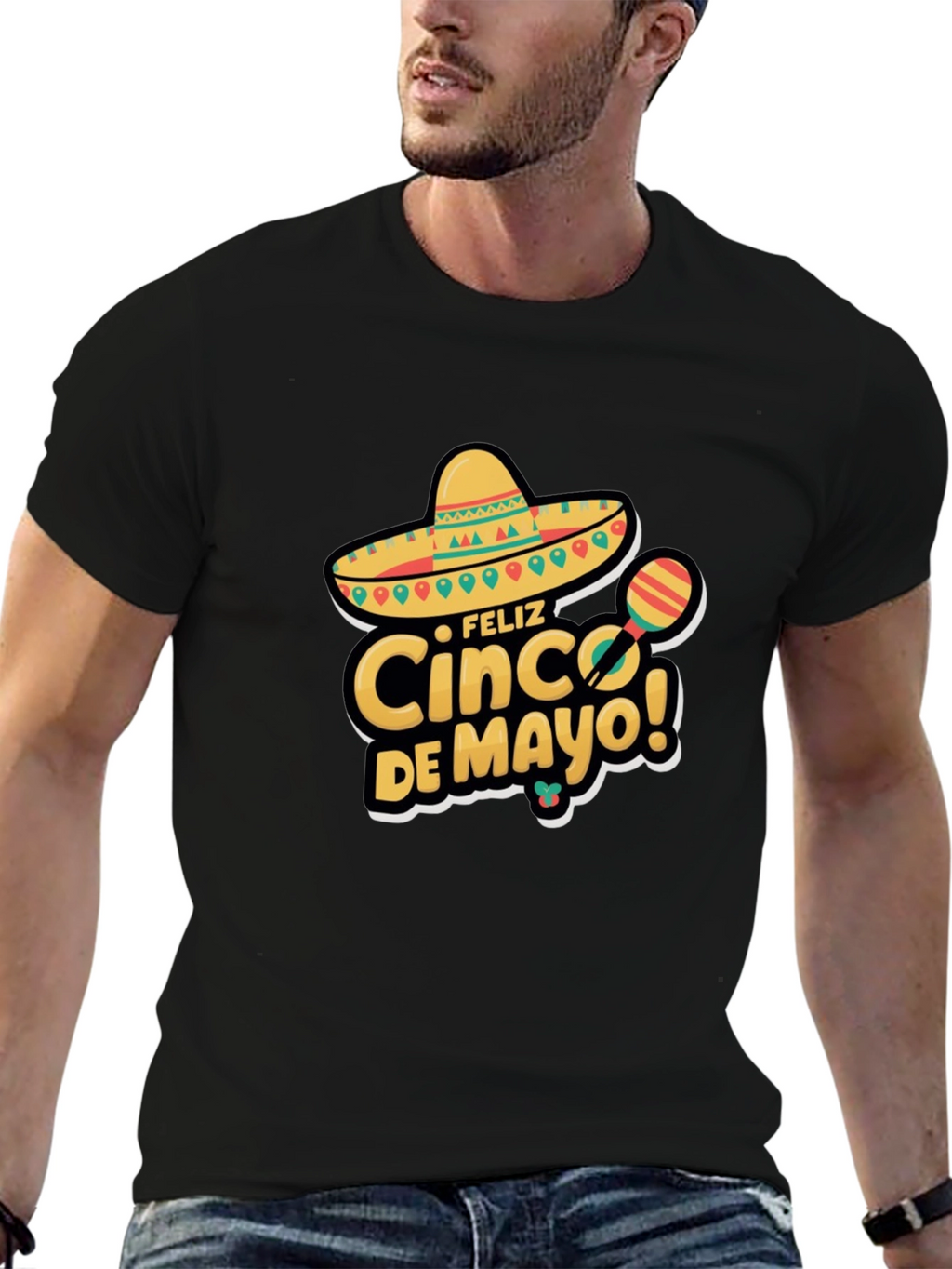 Feliz Cinco de Mayo Black T-Shirt
