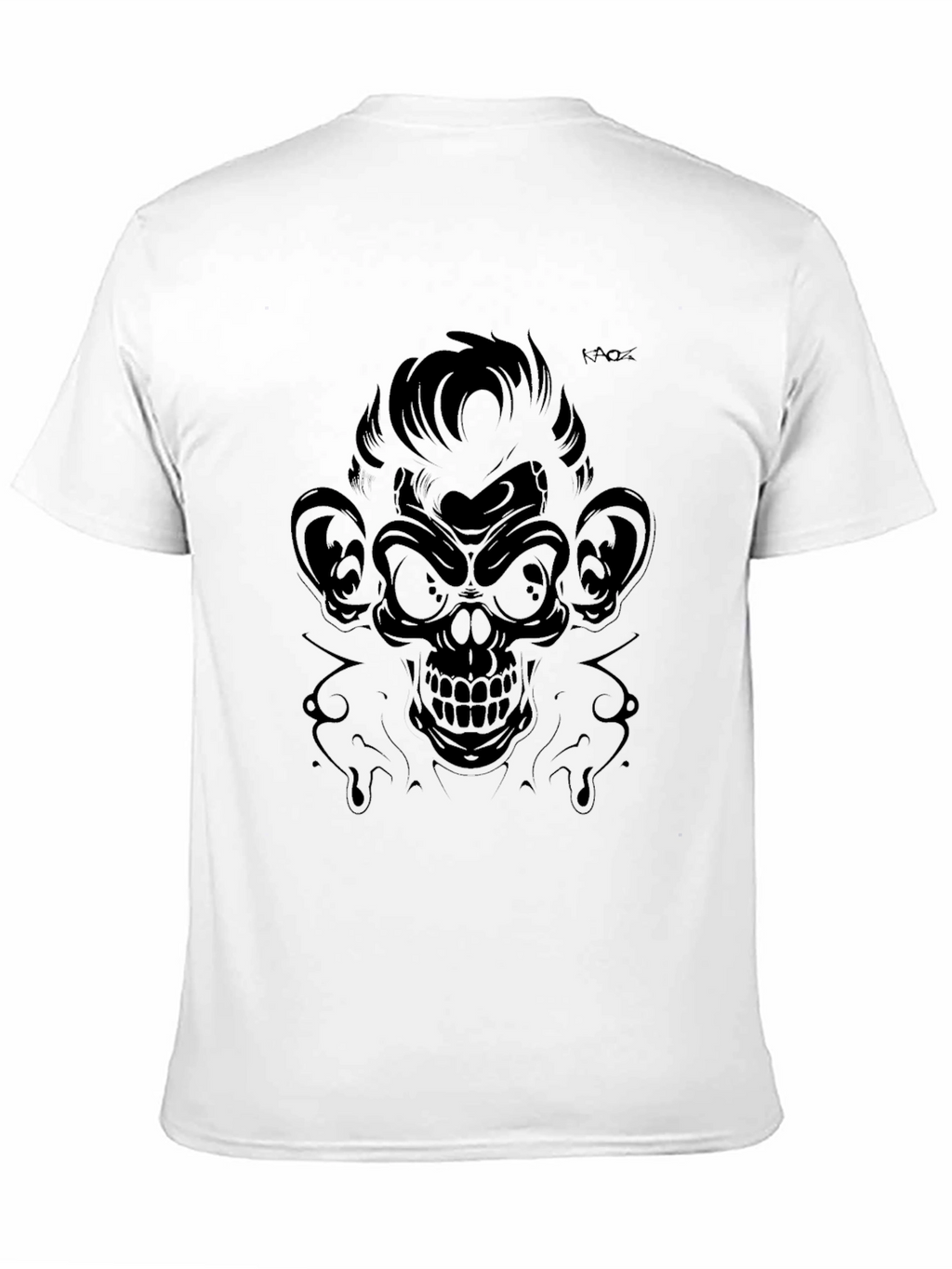 Mens Black Monkey Skull Graphic Tee