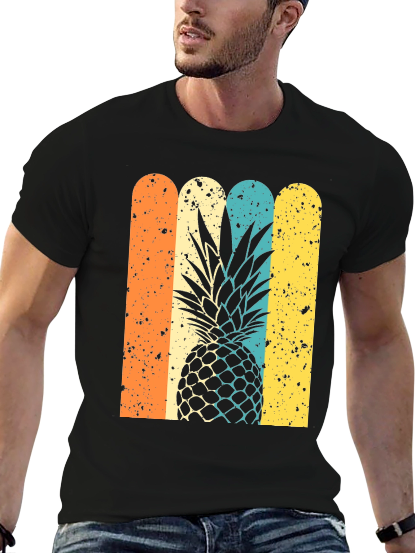 Retro Pineapple Graphic Tee - Stylish Unisex T-Shirt