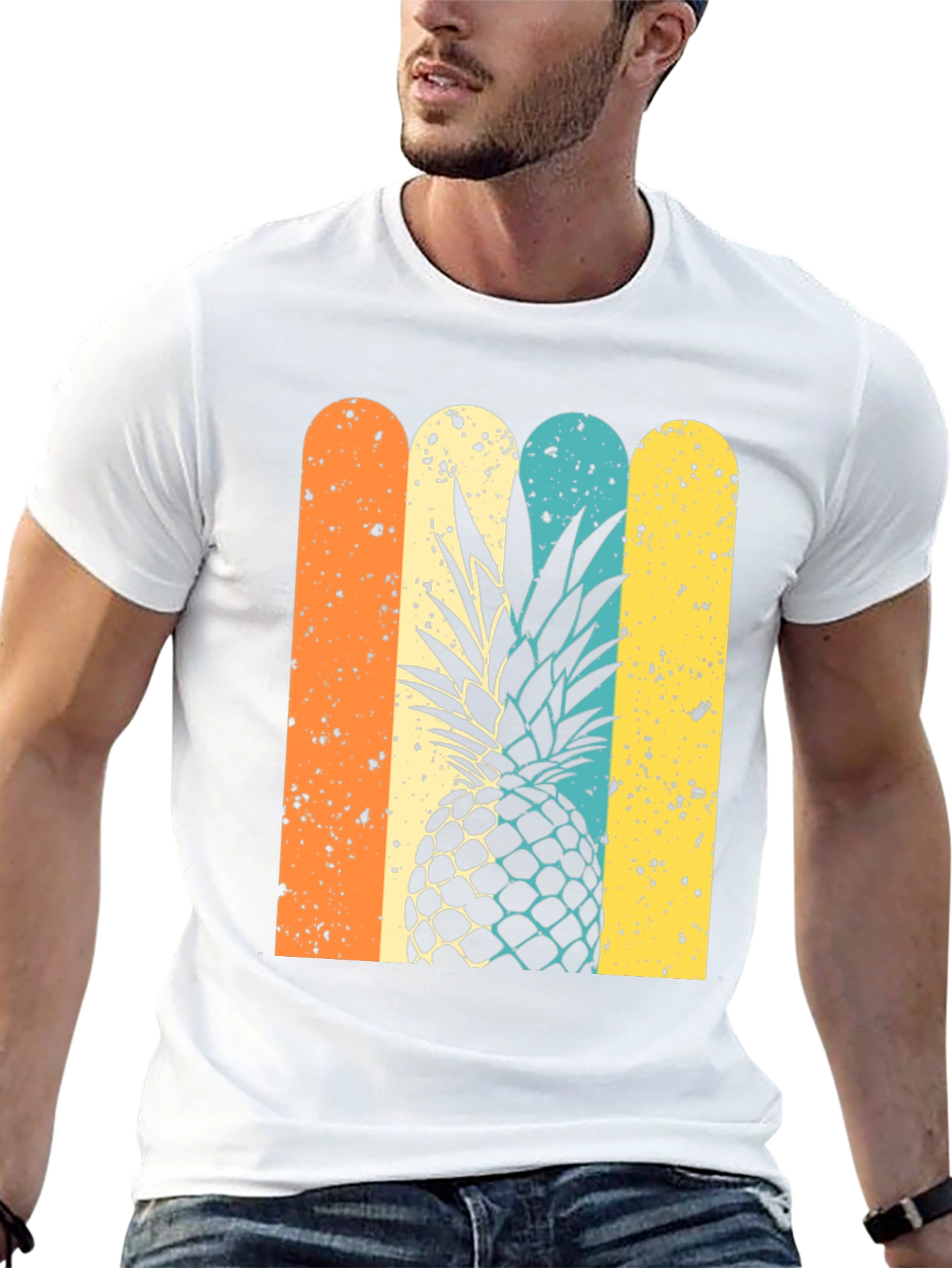 Retro Pineapple Graphic Tee - Stylish Unisex T-Shirt