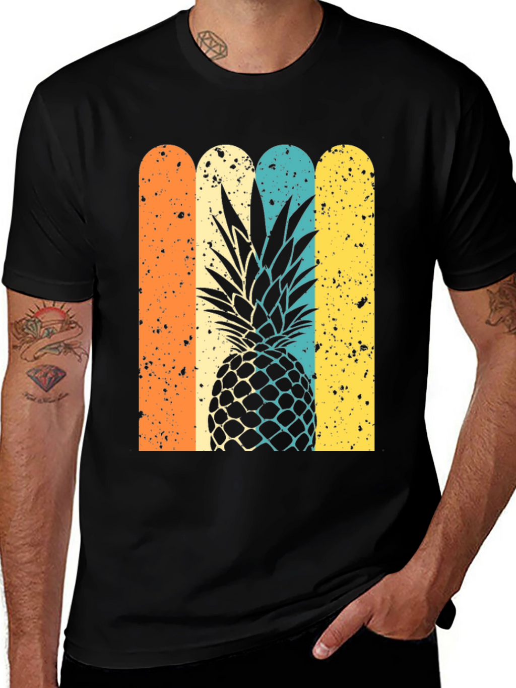 Retro Pineapple Graphic Tee - Stylish Unisex T-Shirt