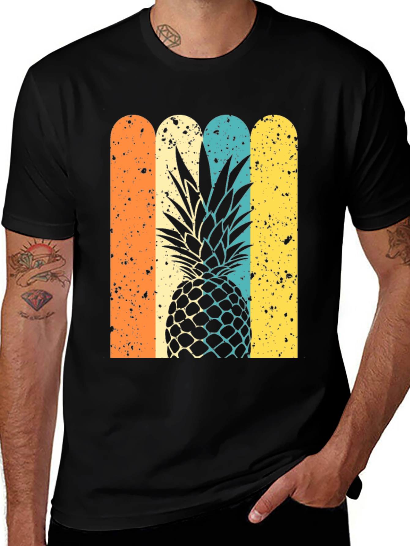 Retro Pineapple Graphic Tee - Stylish Unisex T-Shirt