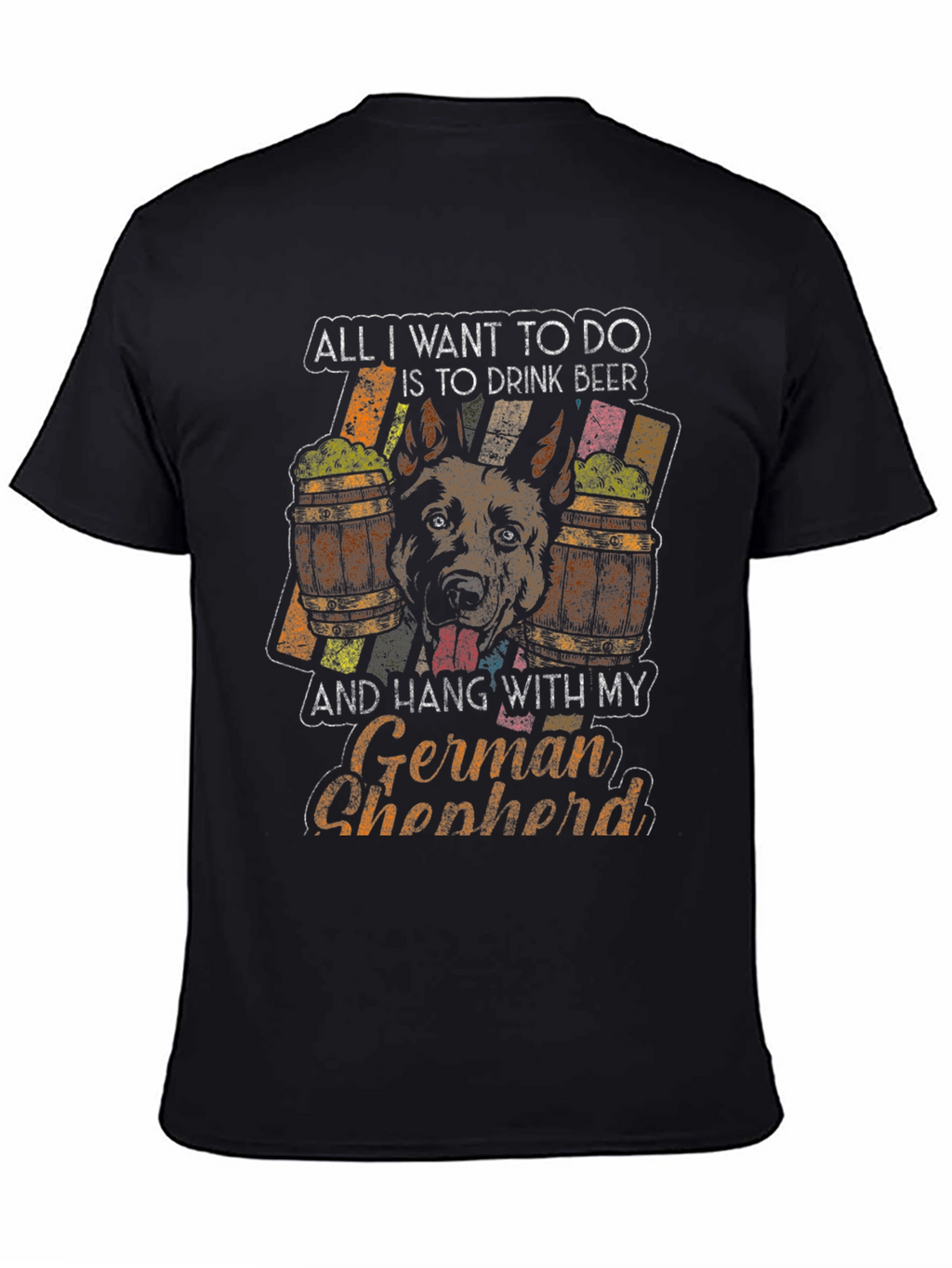 German Shepherd Beer Lover Graphic T-Shirt