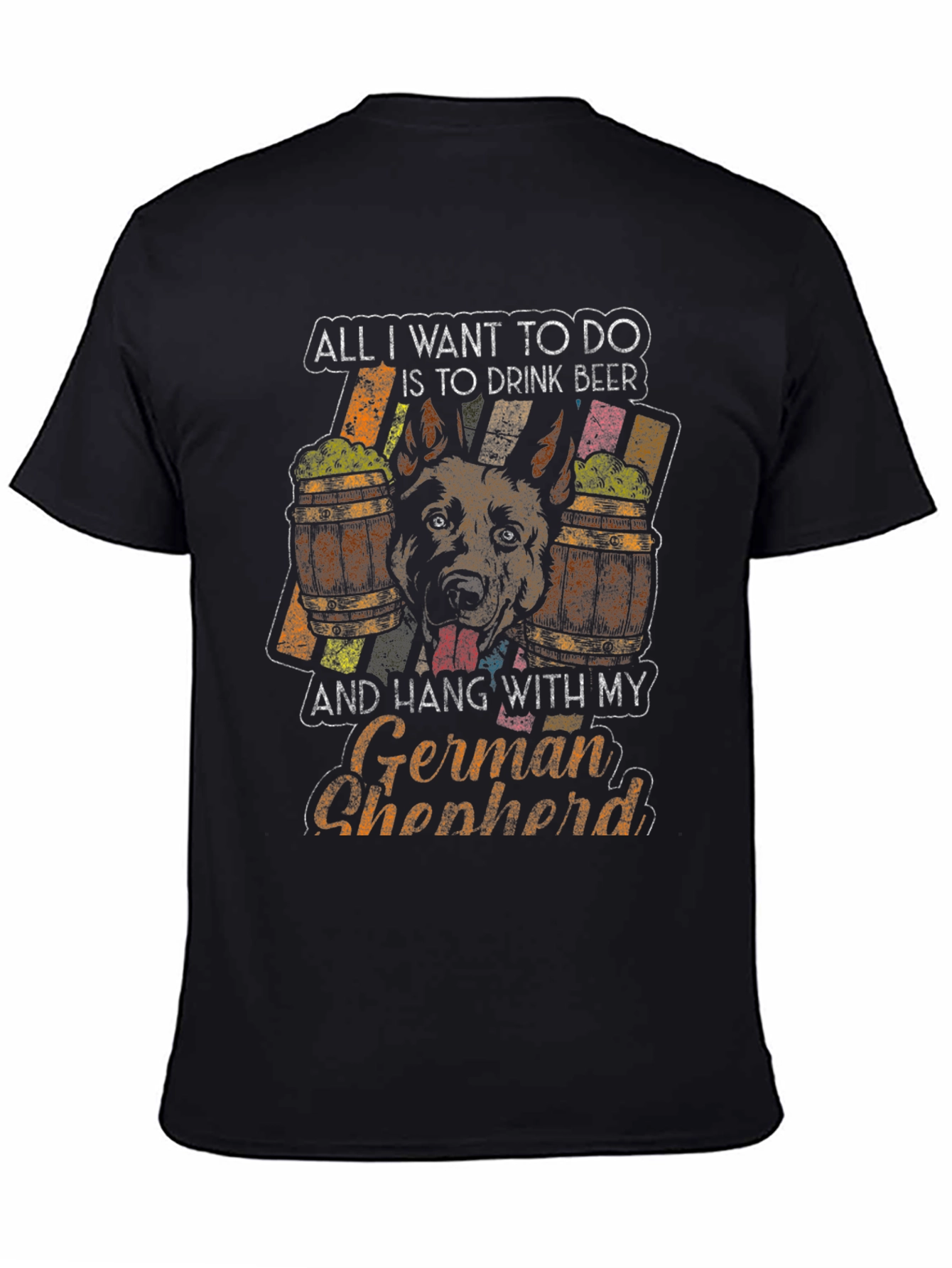 German Shepherd Beer Lover Graphic T-Shirt