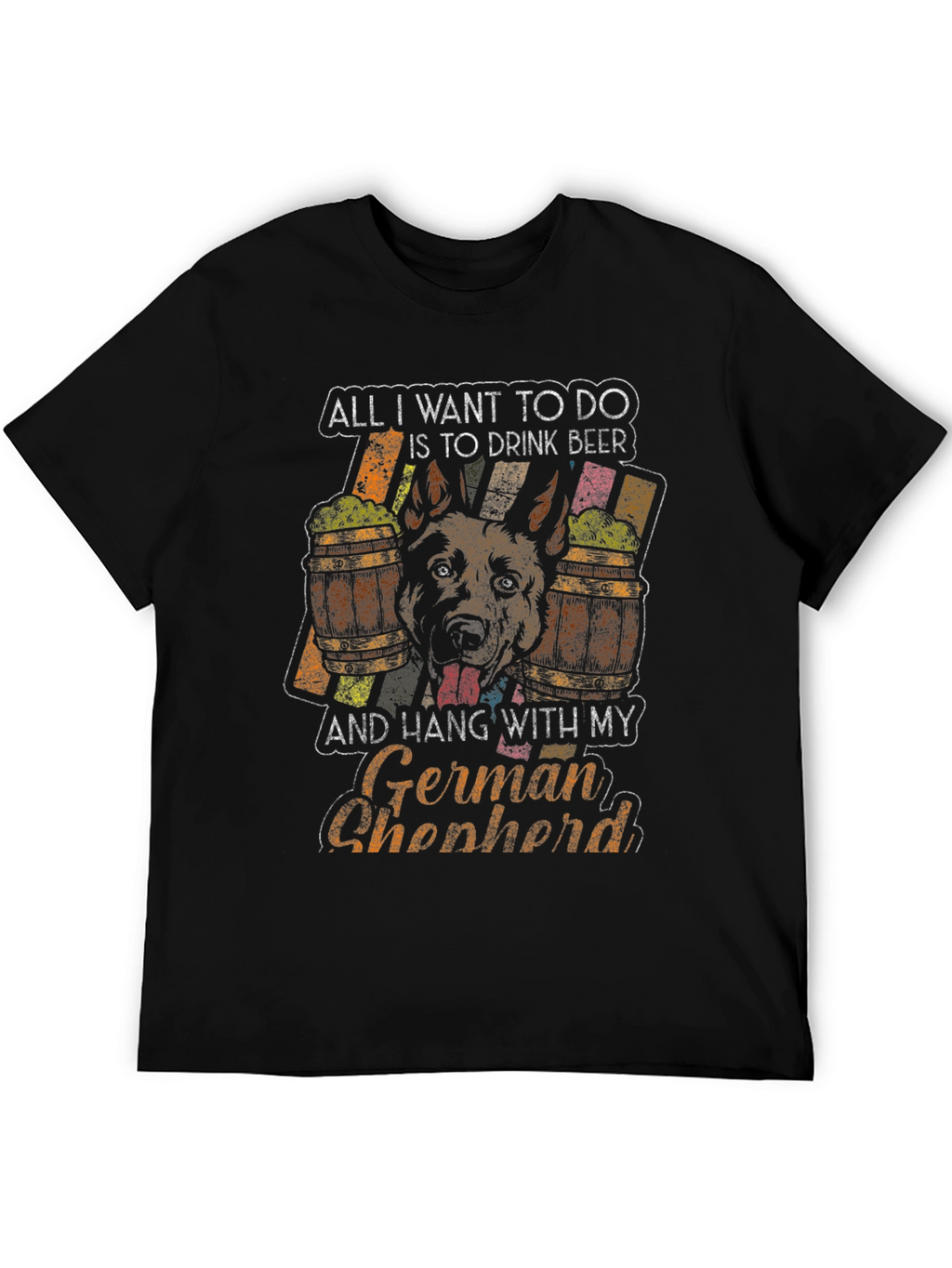 German Shepherd Beer Lover Graphic T-Shirt