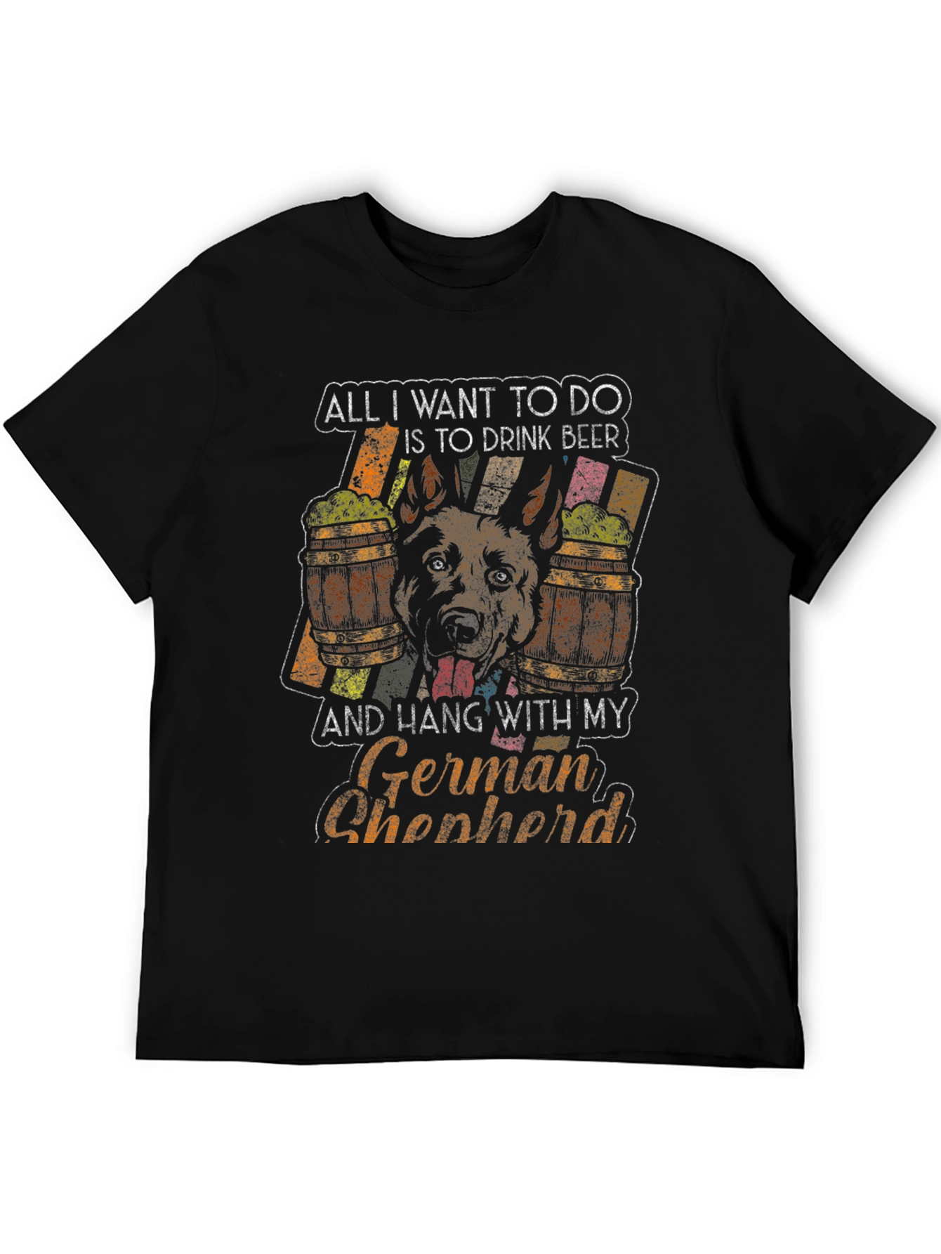 German Shepherd Beer Lover Graphic T-Shirt