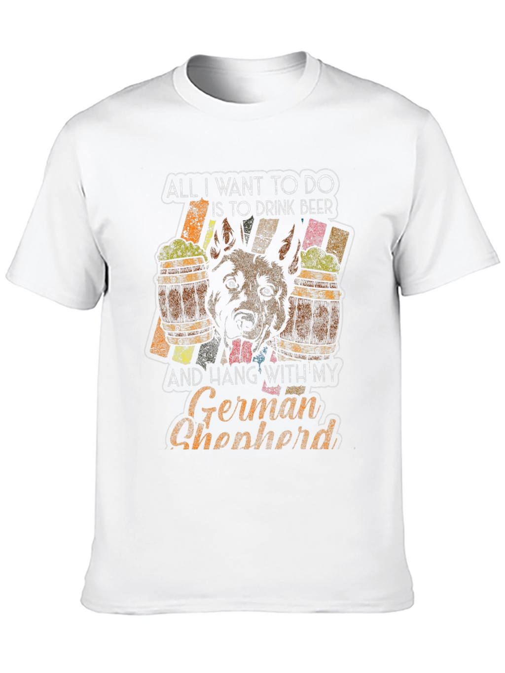 German Shepherd Beer Lover Graphic T-Shirt