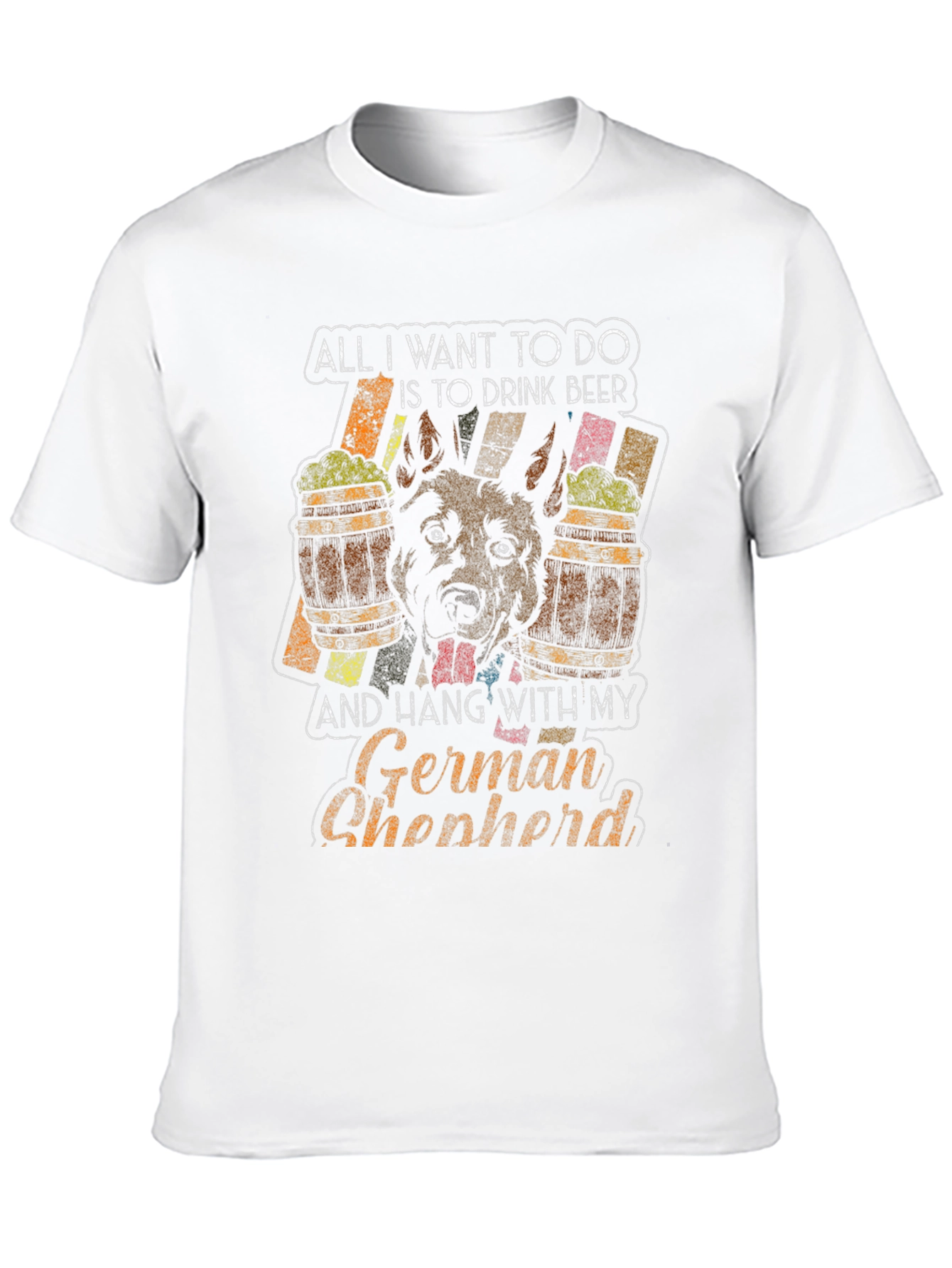 German Shepherd Beer Lover Graphic T-Shirt