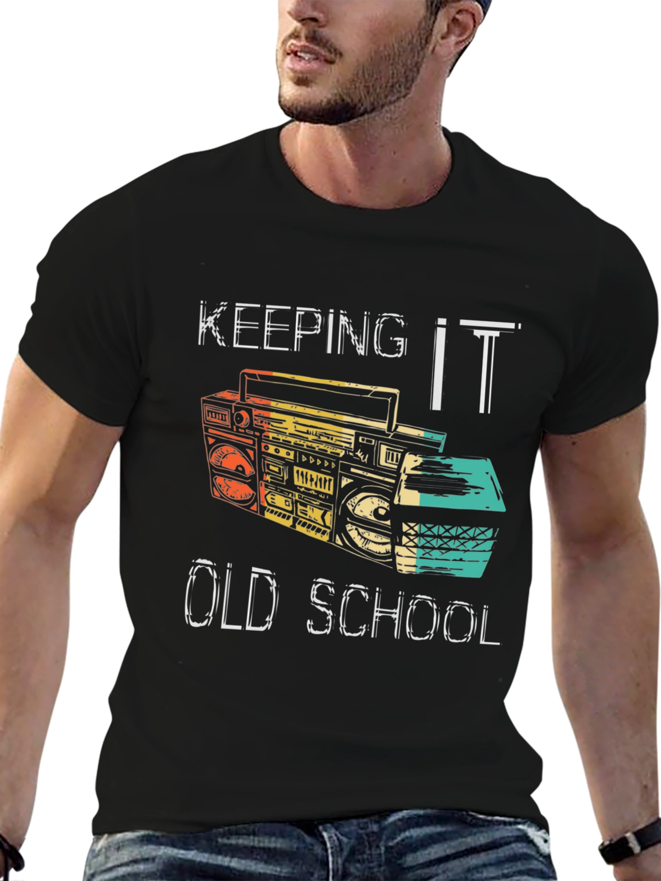Retro Boombox Graphic T-Shirt - Keeping it Old School