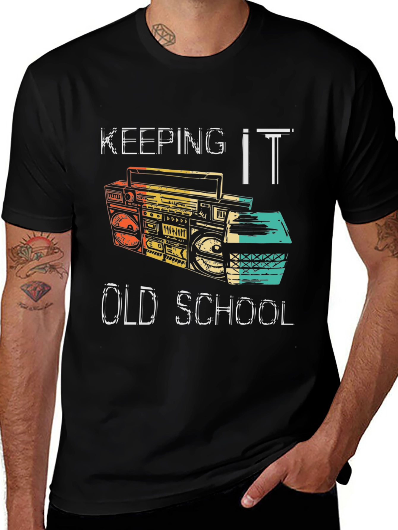 Retro Boombox Graphic T-Shirt - Keeping it Old School