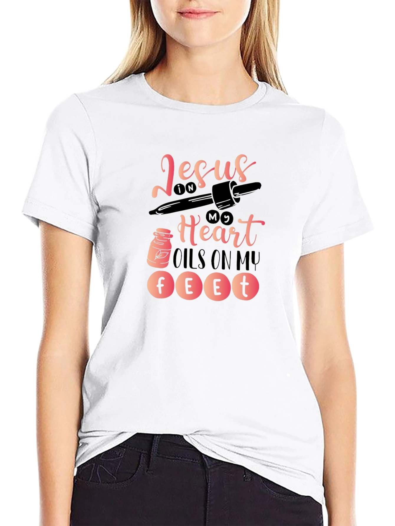 Jesus in My Heart Oils On My Feet T-Shirt