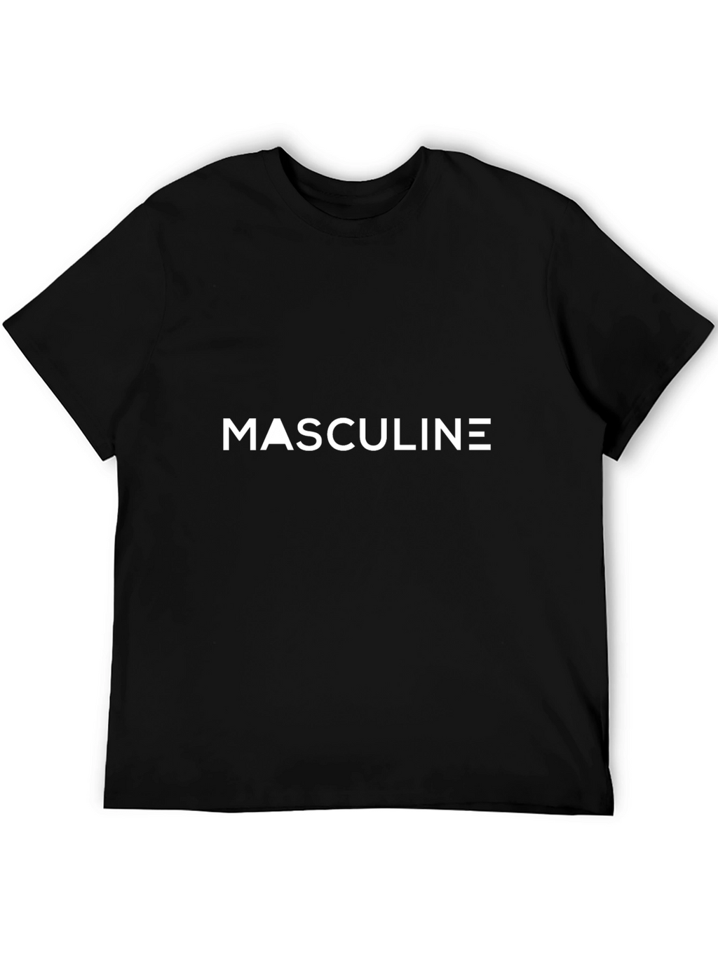 Masculine Graphic Print Black T-Shirt