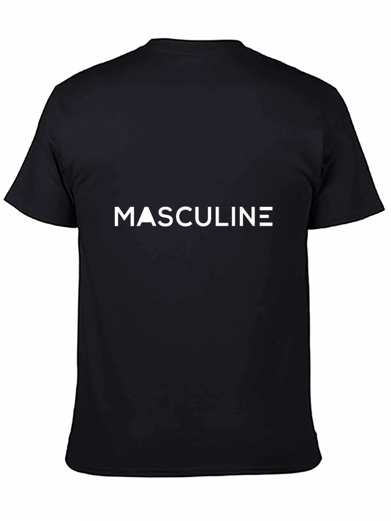 Masculine Graphic Print Black T-Shirt
