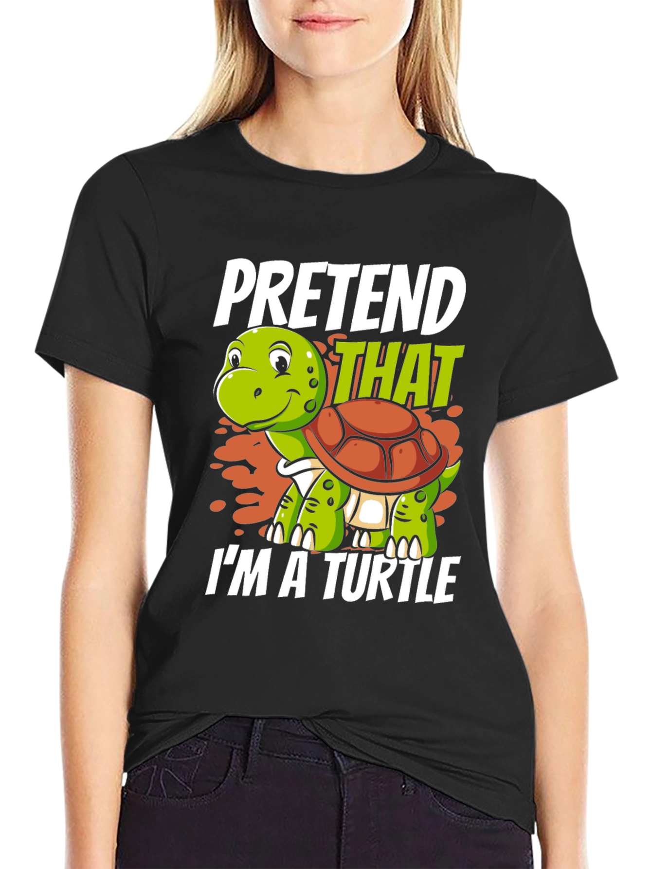 Pretend Im a Turtle Graphic T-Shirt