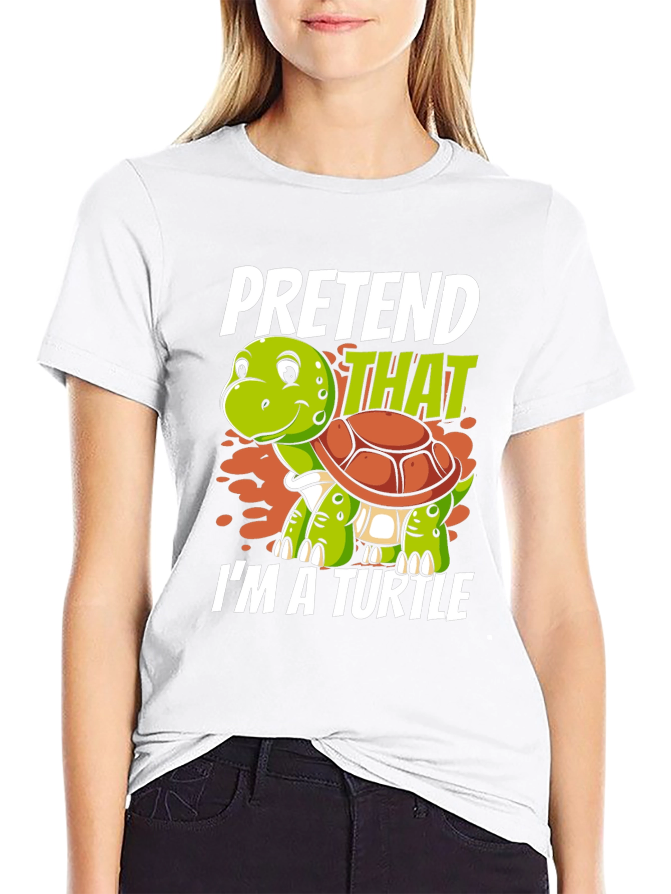 Pretend Im a Turtle Graphic T-Shirt