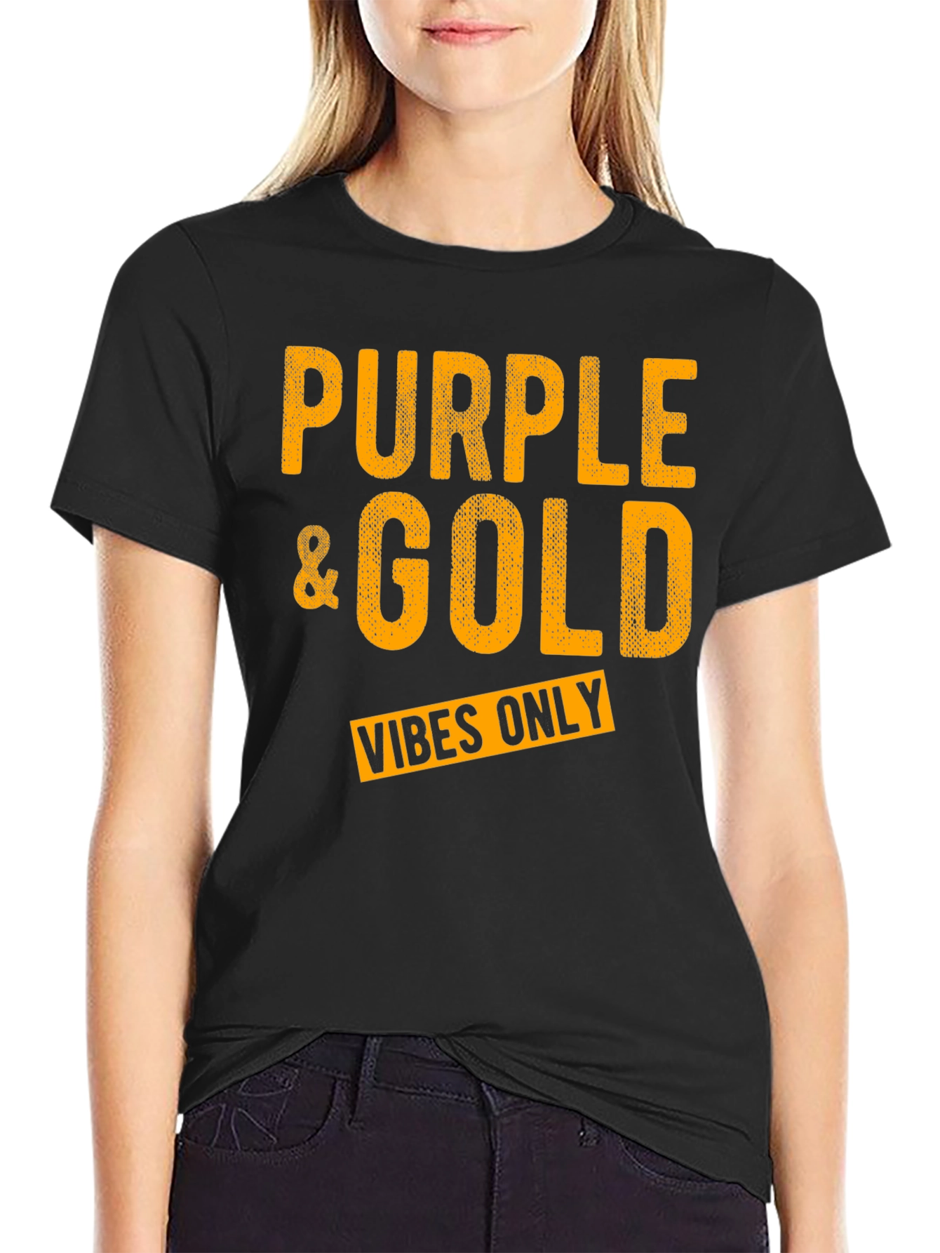 Purple & Gold Vibes Only Graphic T-Shirt