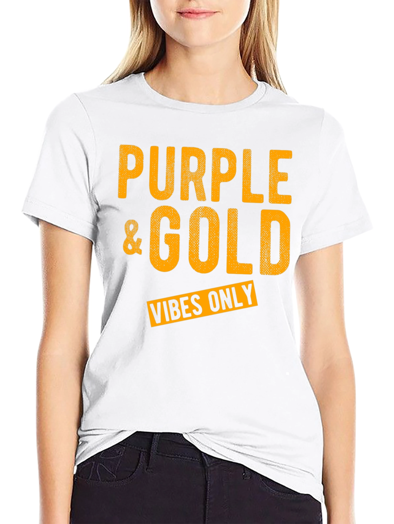 Purple & Gold Vibes Only Graphic T-Shirt