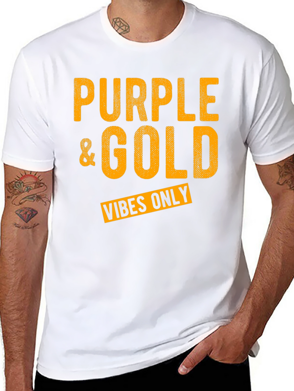 Purple & Gold Vibes Only Graphic T-Shirt