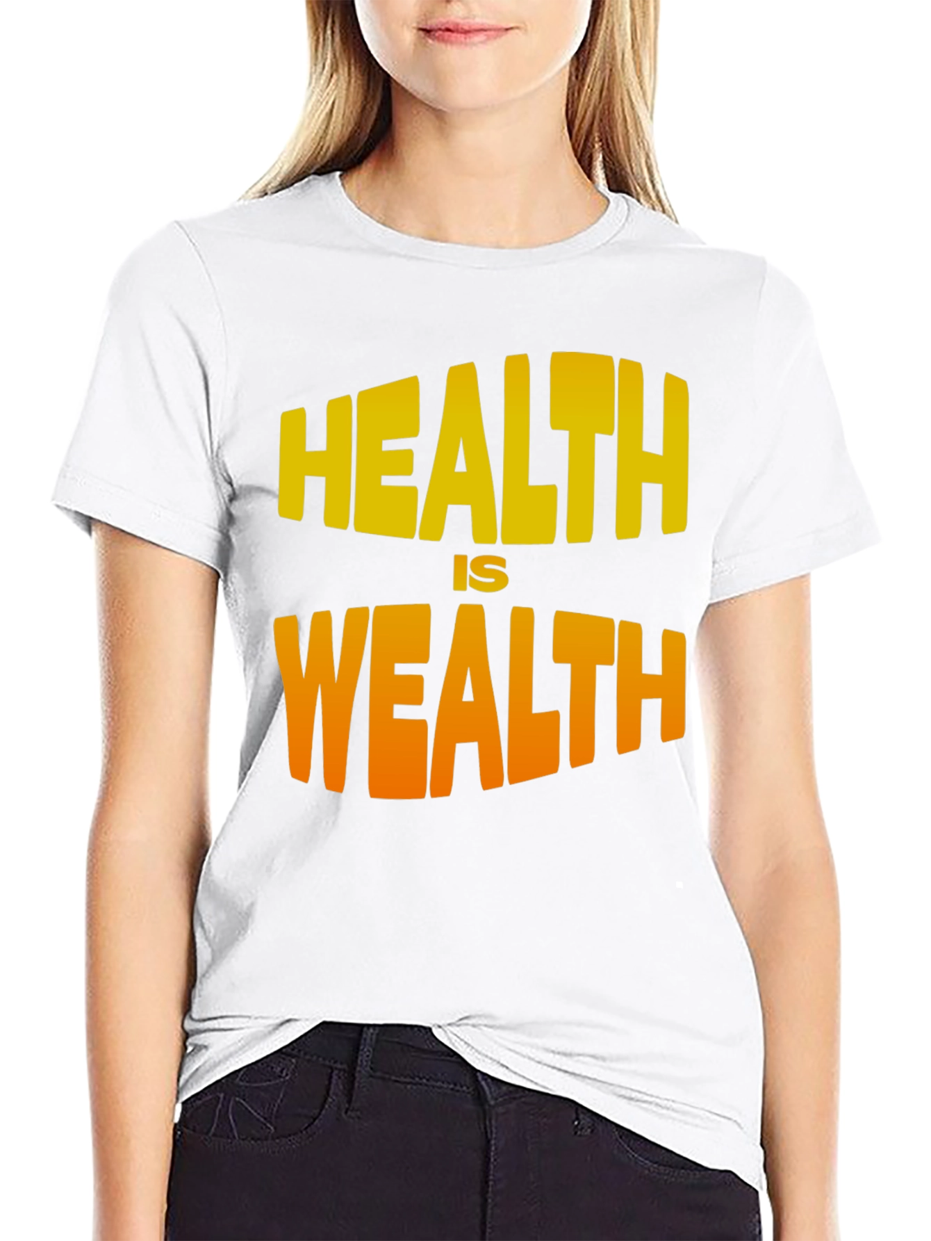 Health is Wealth Graphic T-Shirt - Black