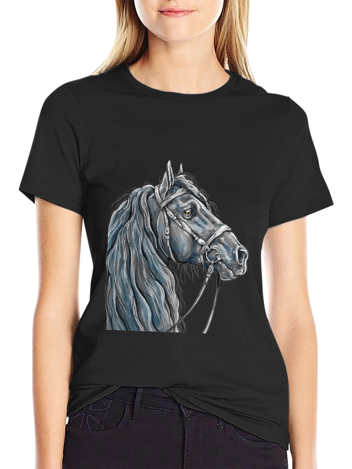 Black Horse Graphic Tee - Mens Short Sleeve T-Shirt