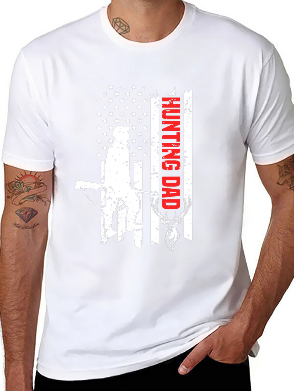 Hunting Dad Graphic Tee - Patriotic Hunter T-Shirt