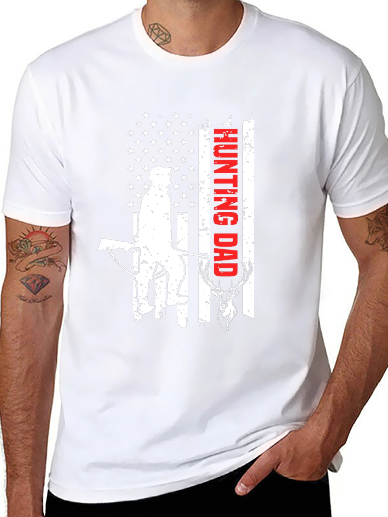 Hunting Dad Graphic Tee - Patriotic Hunter T-Shirt