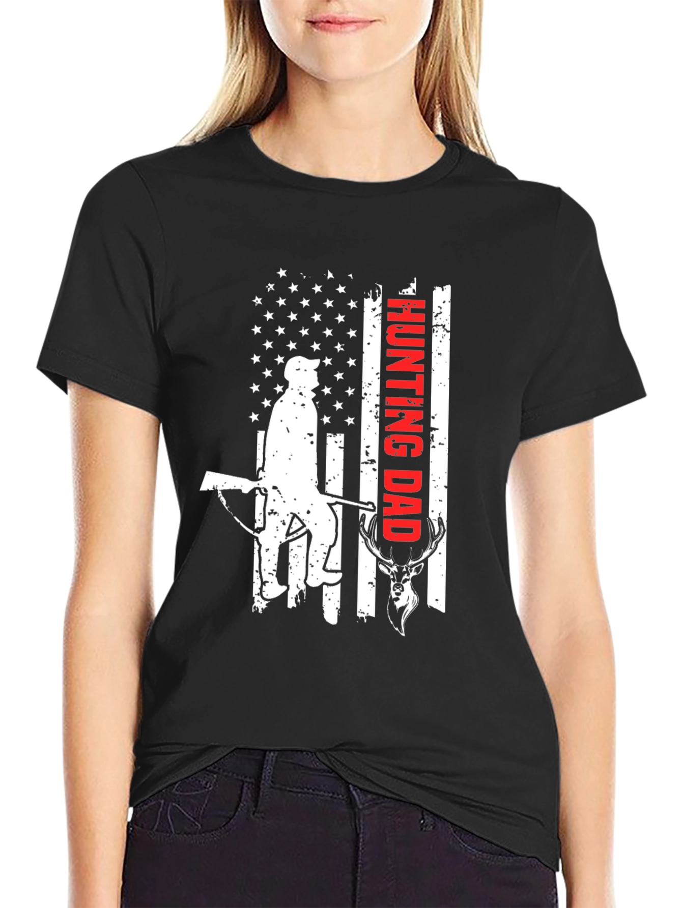 Hunting Dad Graphic Tee - Patriotic Hunter T-Shirt