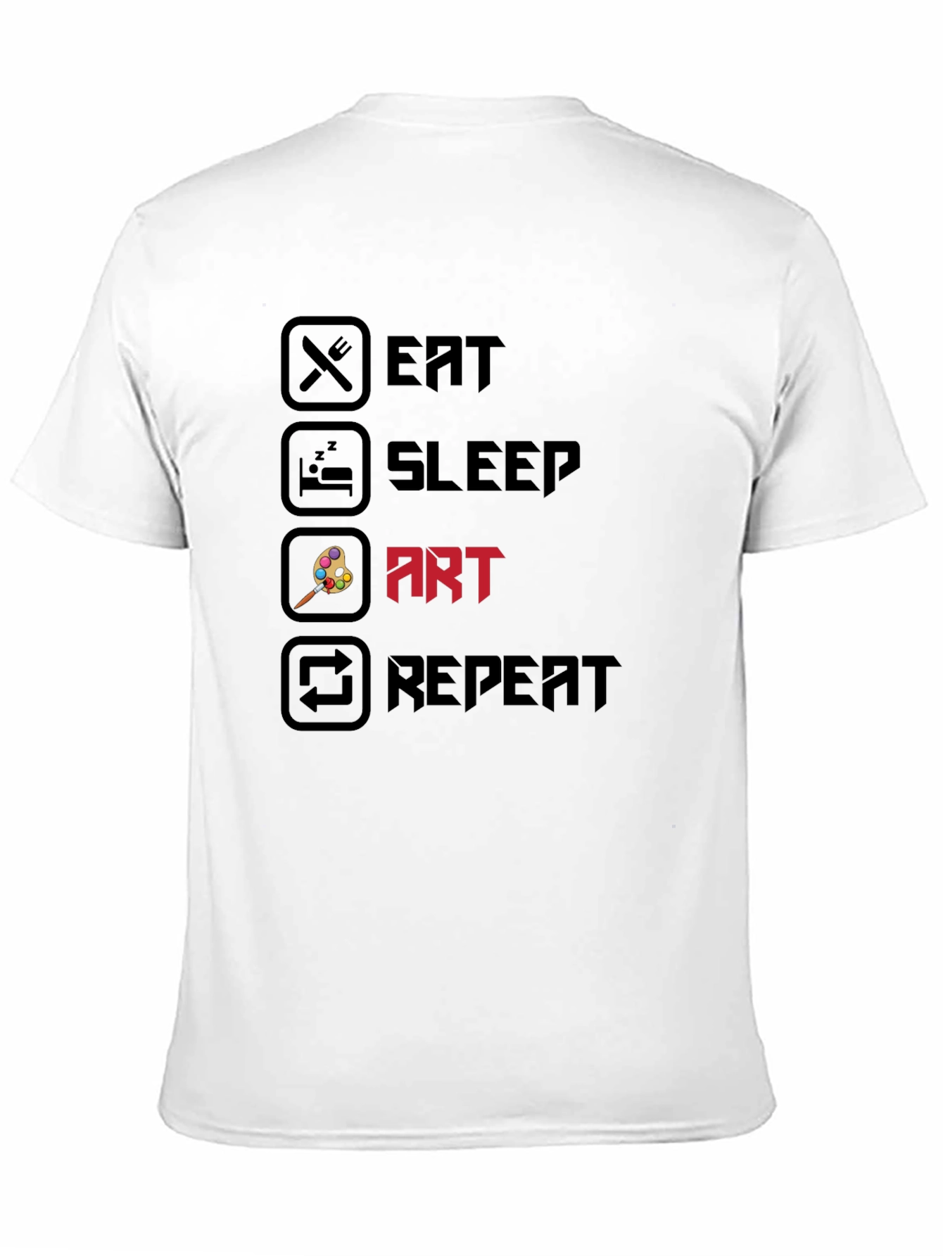 Eat Sleep Art Repeat Black Graphic T-Shirt