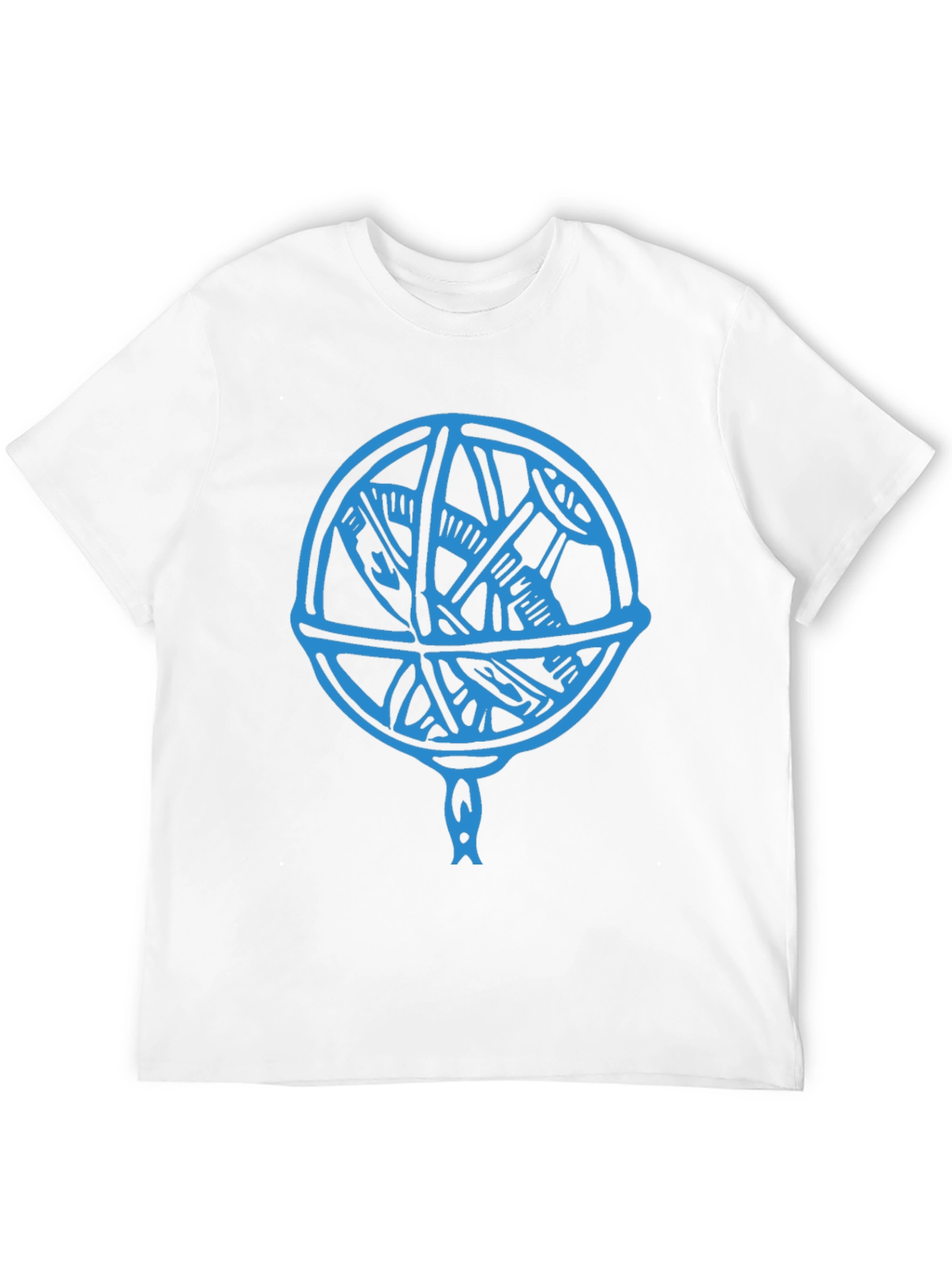 Blue Astrolabe Design Black T-Shirt