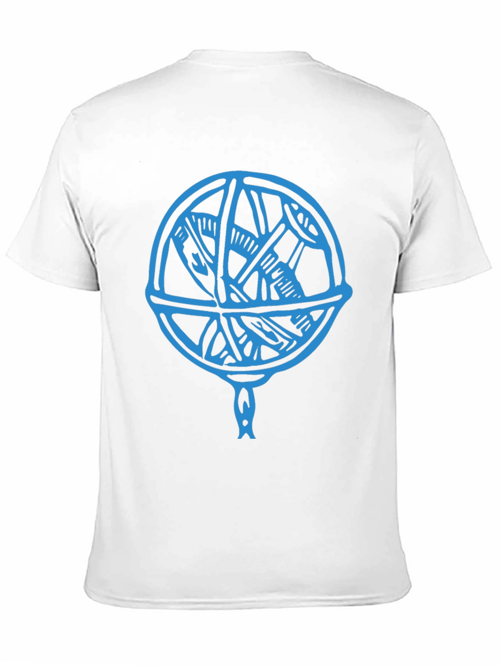 Blue Astrolabe Design Black T-Shirt