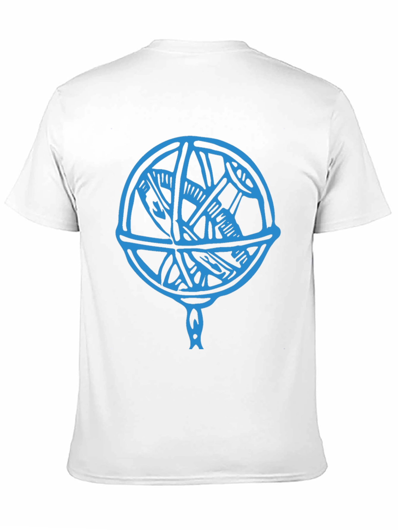 Blue Astrolabe Design Black T-Shirt