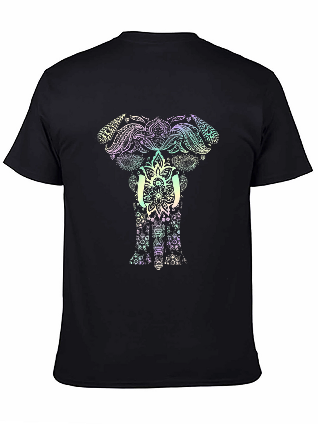 Elephant Mandala Graphic Tee - Black
