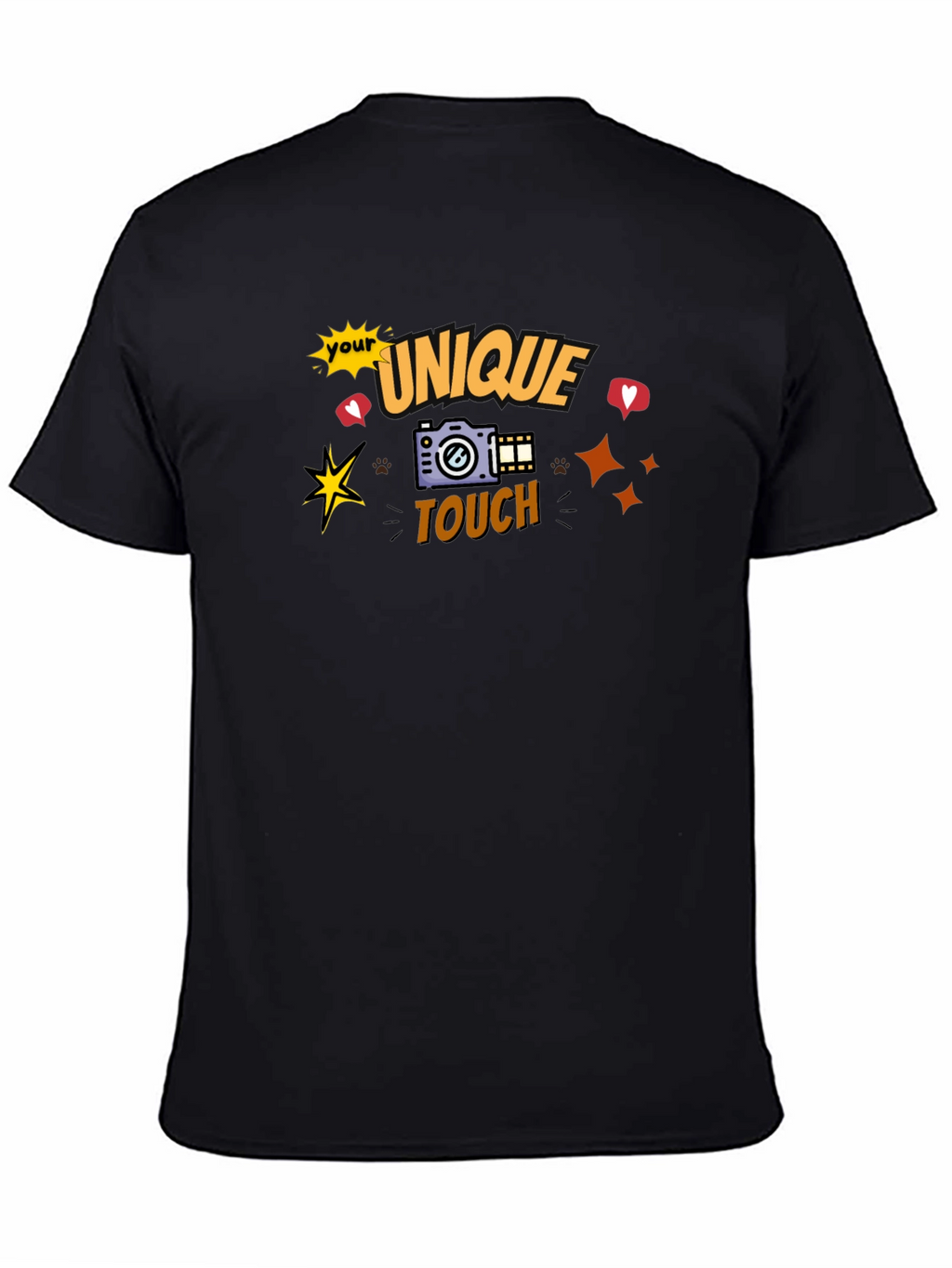 Unique Touch Graphic Tee - Stylish Black T-Shirt