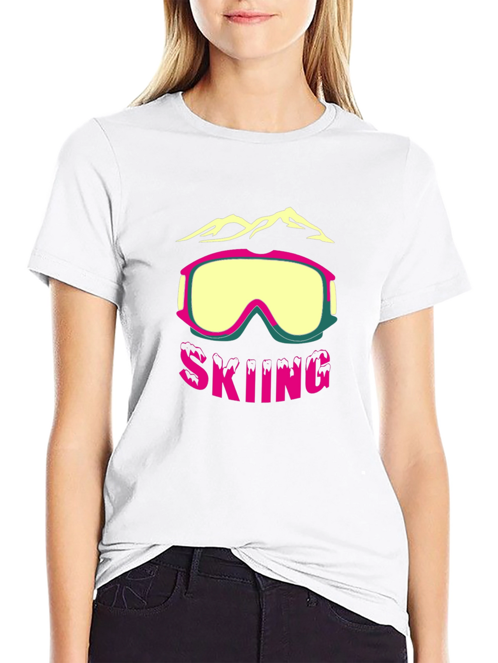 Skiing Graphic Tee - Mountain Goggles Design