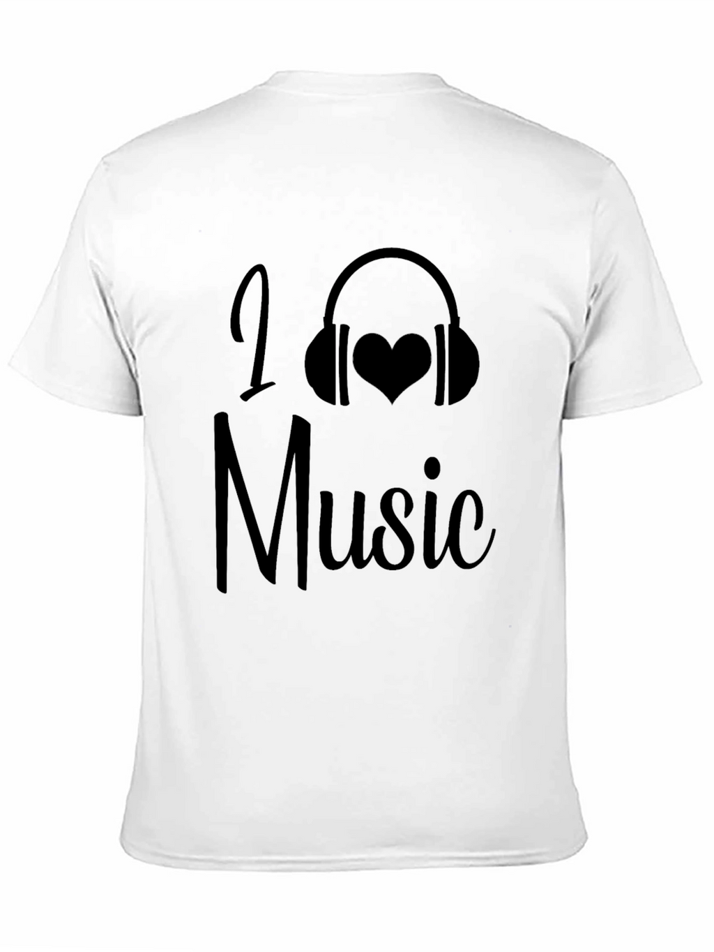 I Love Music Graphic Tee - Black