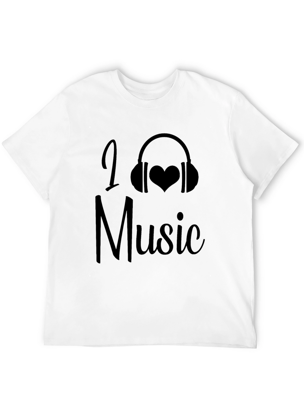 I Love Music Graphic Tee - Black
