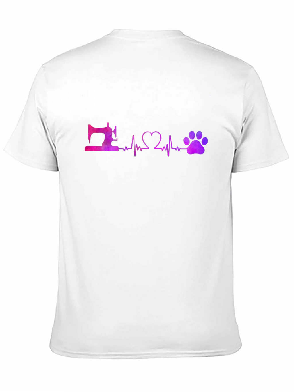 Sewing Heart and Paw Print Black T-Shirt