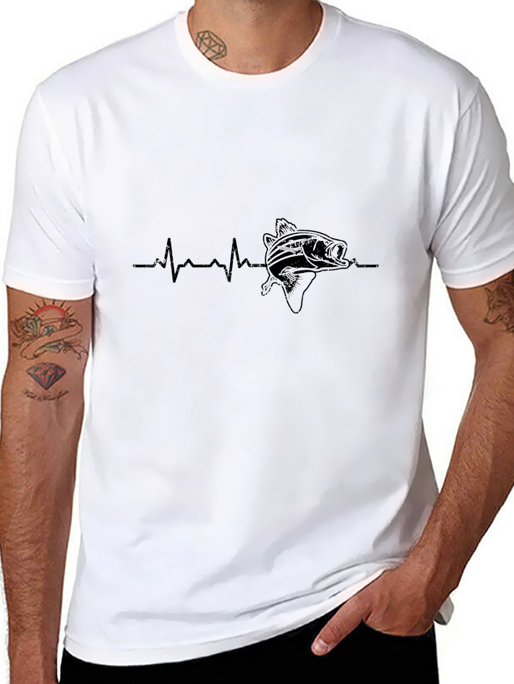 Fishing Heartbeat T-Shirt - Bass Angler Tee