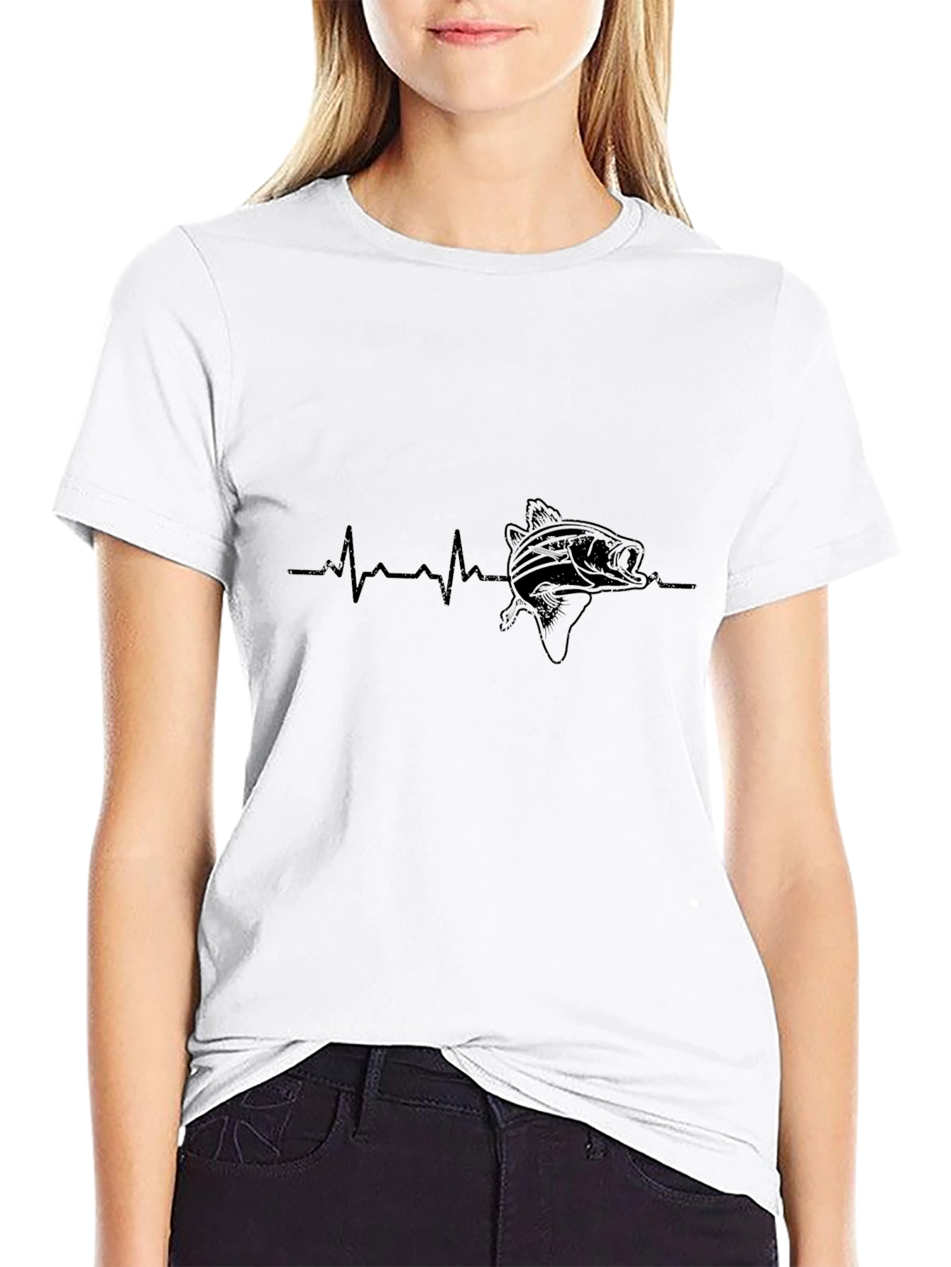 Fishing Heartbeat T-Shirt - Bass Angler Tee