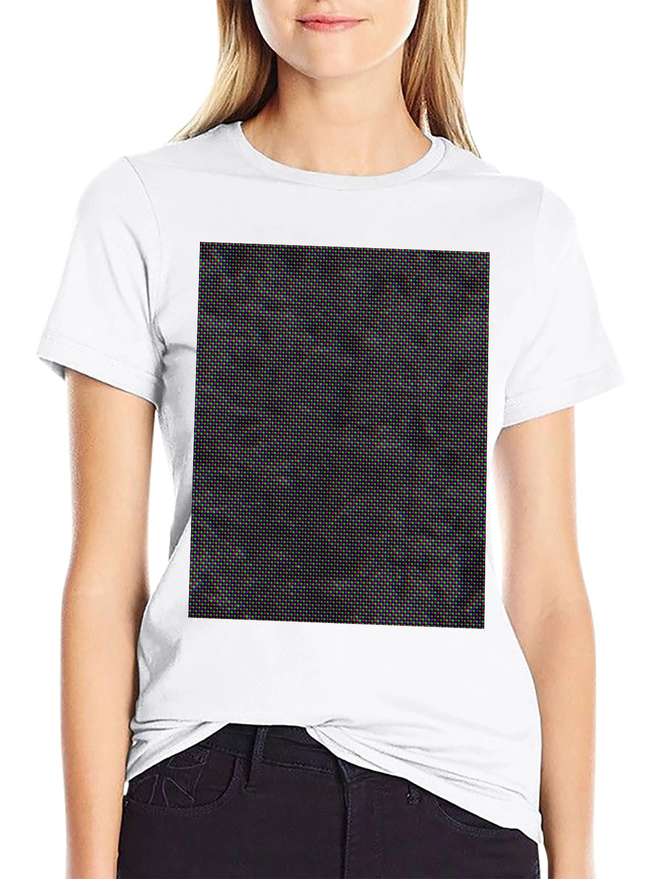 Pixel Pattern Black Tee - Modern Graphic T-Shirt