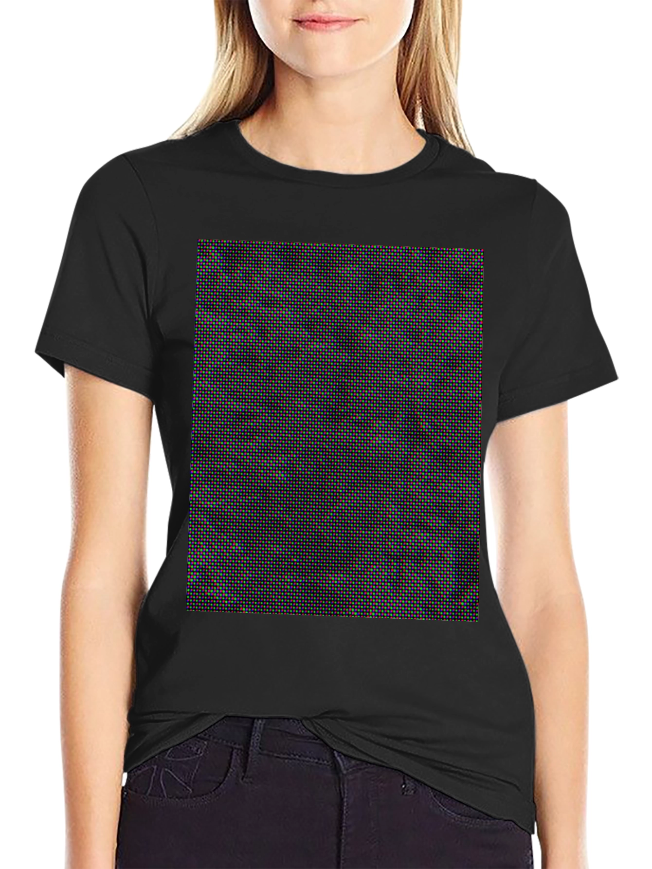 Pixel Pattern Black Tee - Modern Graphic T-Shirt