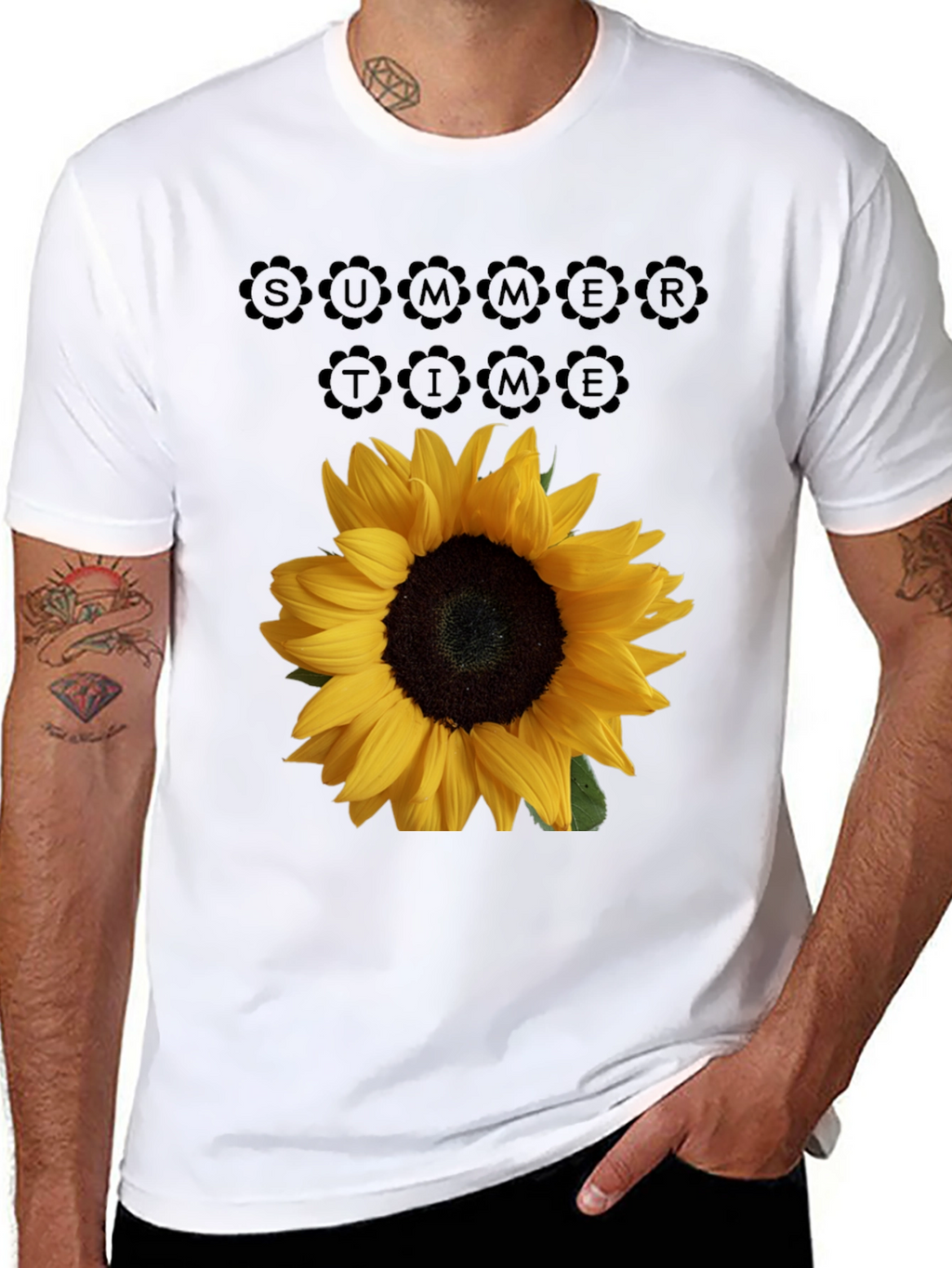 Sunflower Summertime Black T-Shirt
