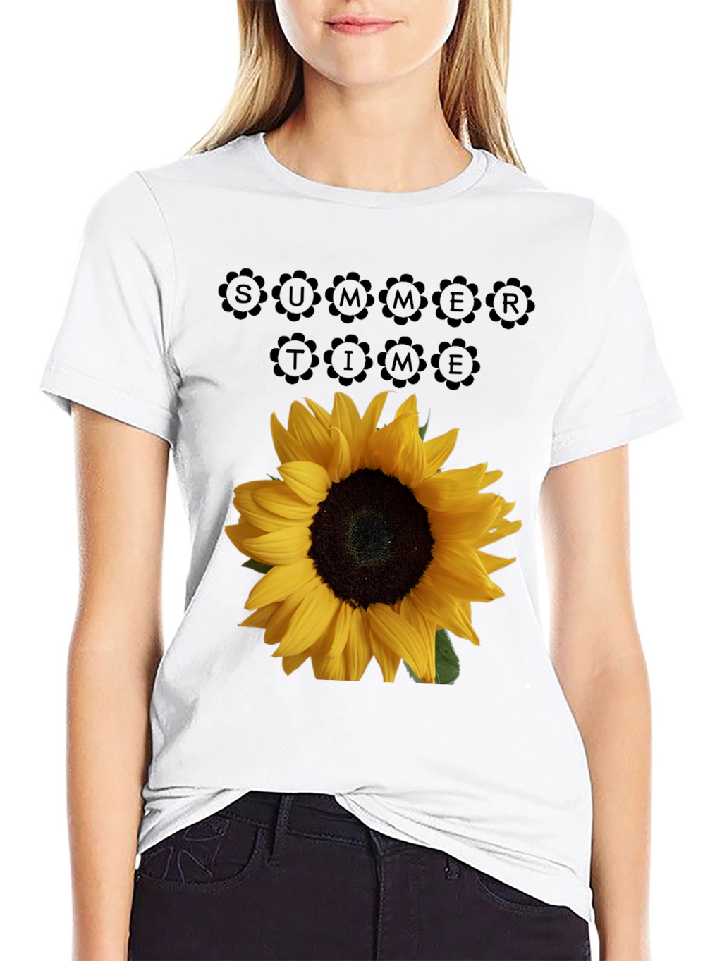 Sunflower Summertime Black T-Shirt