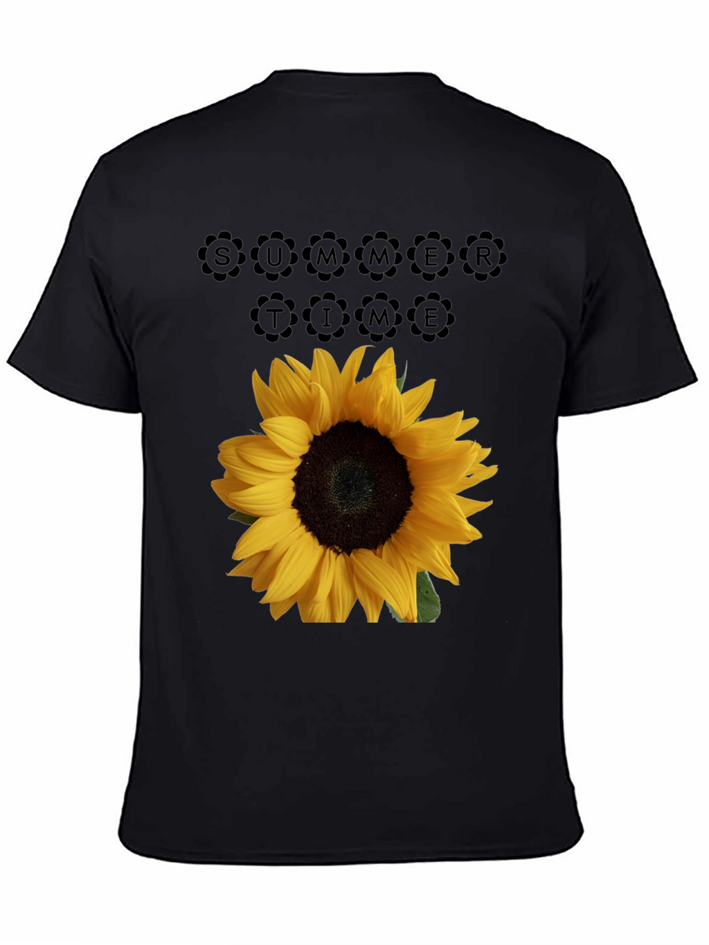 Sunflower Summertime Black T-Shirt